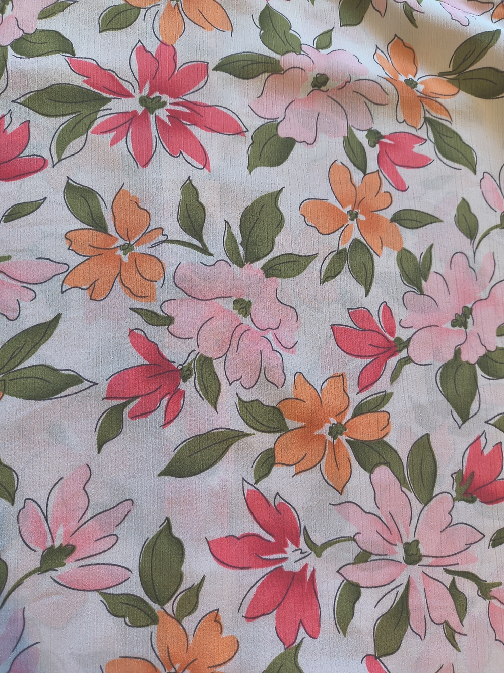 Bon Worth Multi Pink Orange Floral Collared Button-Down Blouse Office - Picture 8 of 8